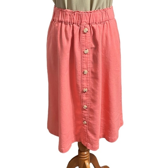 Liz Claiborne Linen-Blend Coral A-Line Skirt Size Large - Picture 1 of 10